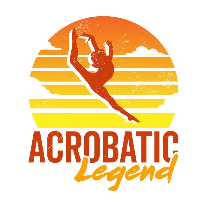 Retro Graphic Gymnast Gymnastics Acrobat Acrobatic