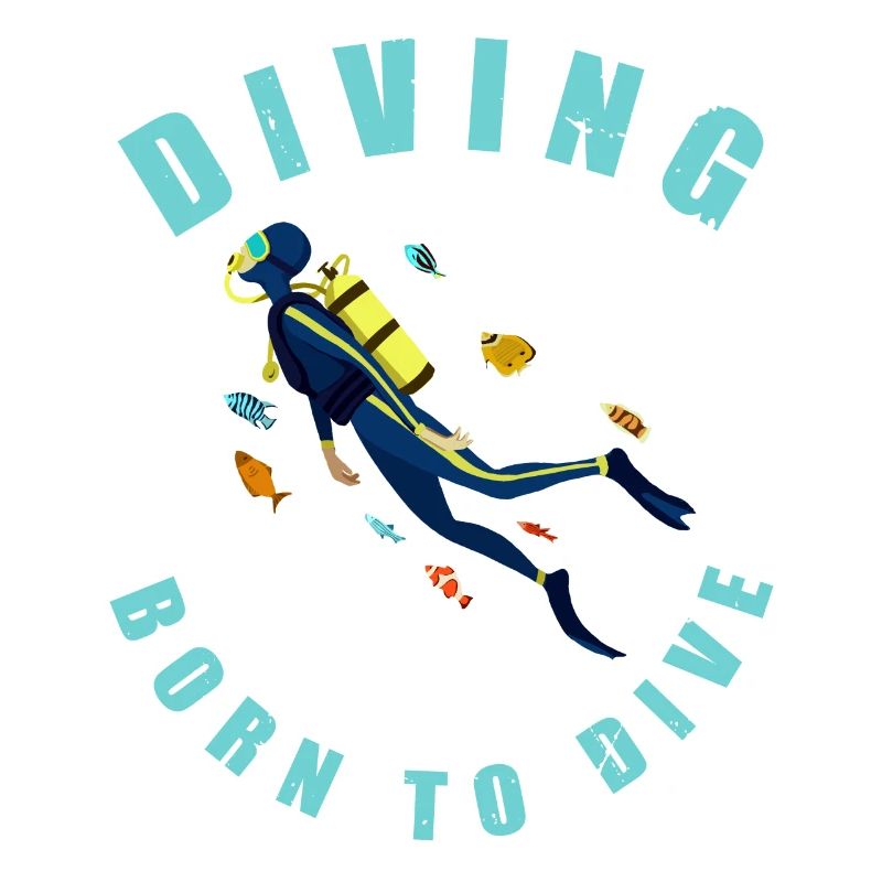 Diving Born To Dive Diver Taucher