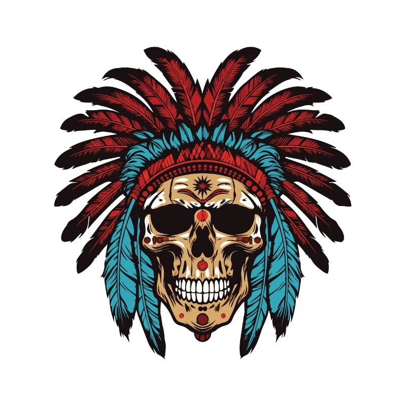 Apache Totenkopf Indianer Häuptling