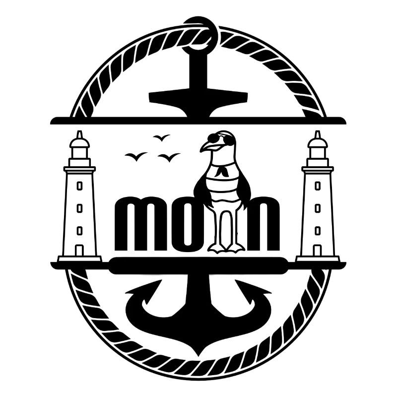 Schiff Anker mit Möwe und Leuchtturm Moin