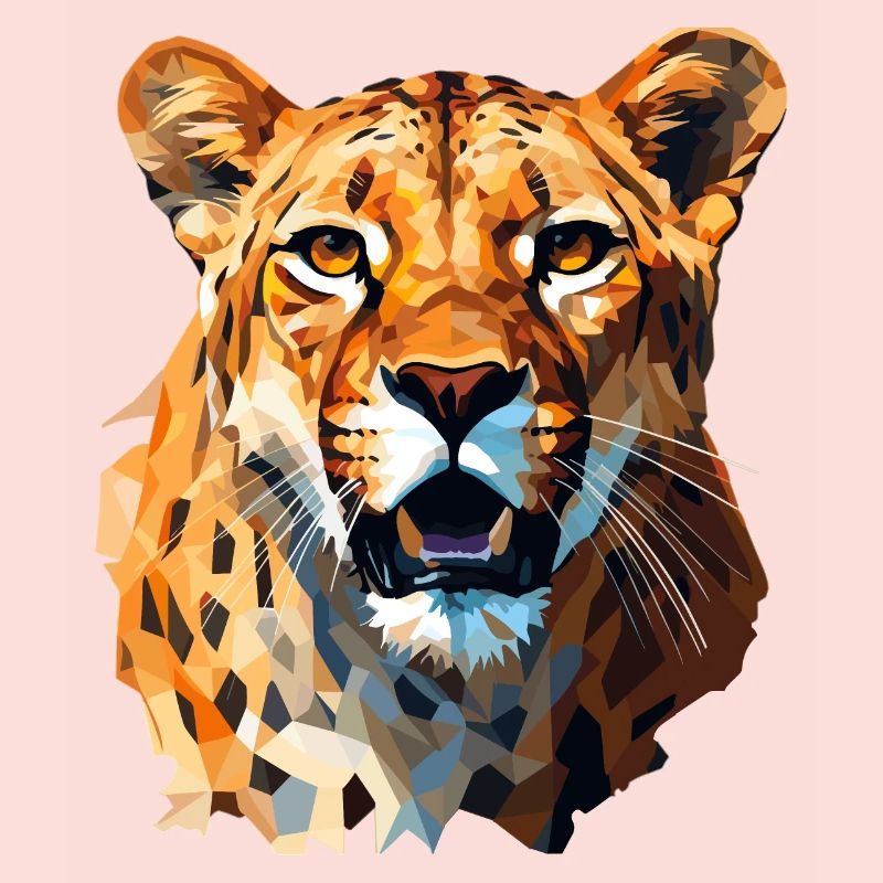 Guépard dans le style polygonal