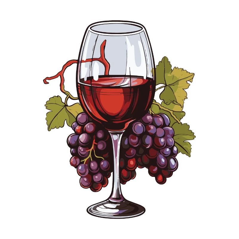 Verre à vin Raisins Vin