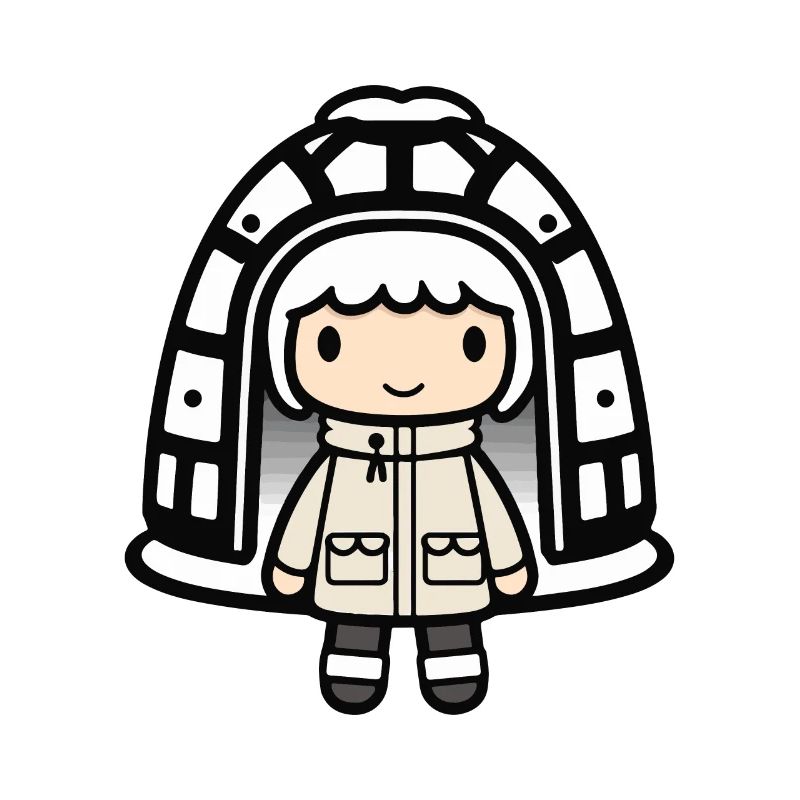 Winter Eskimo Igloo Cute