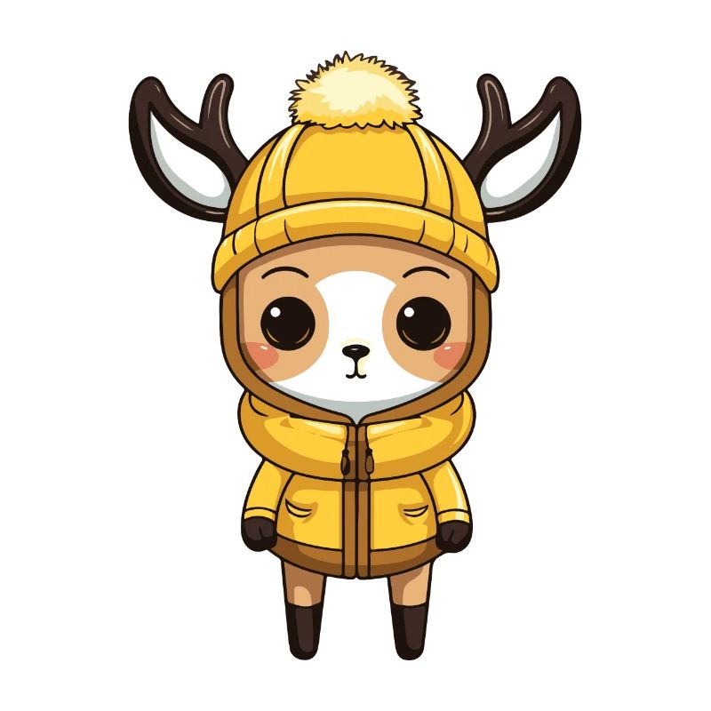 Illustration de bande dessinée d’hiver de cerf