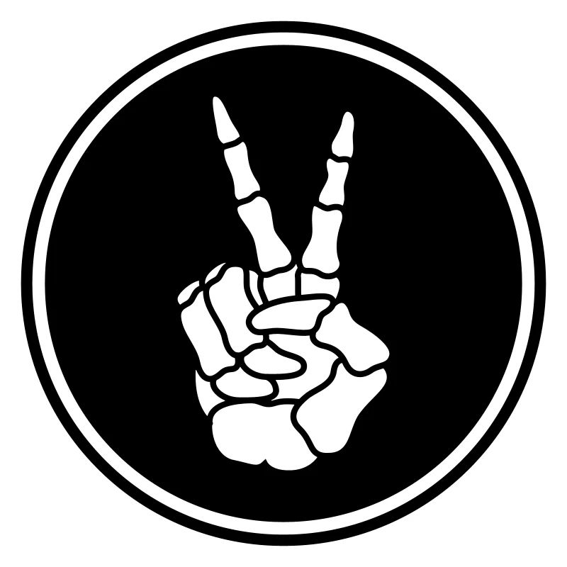 Hand Peace Skeleton