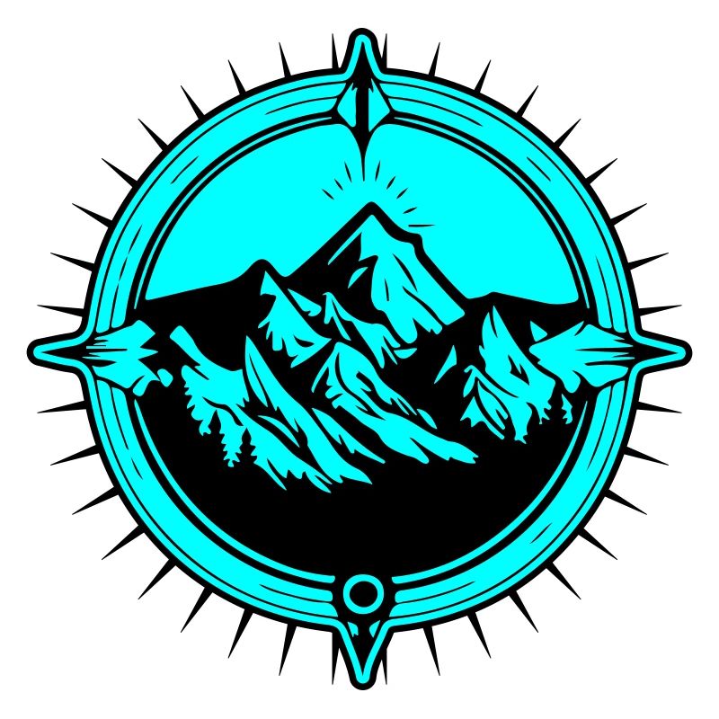 Compass Mountains Travel Symbol