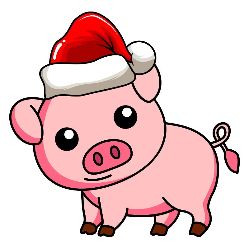 Schwein Comic Weihnachten