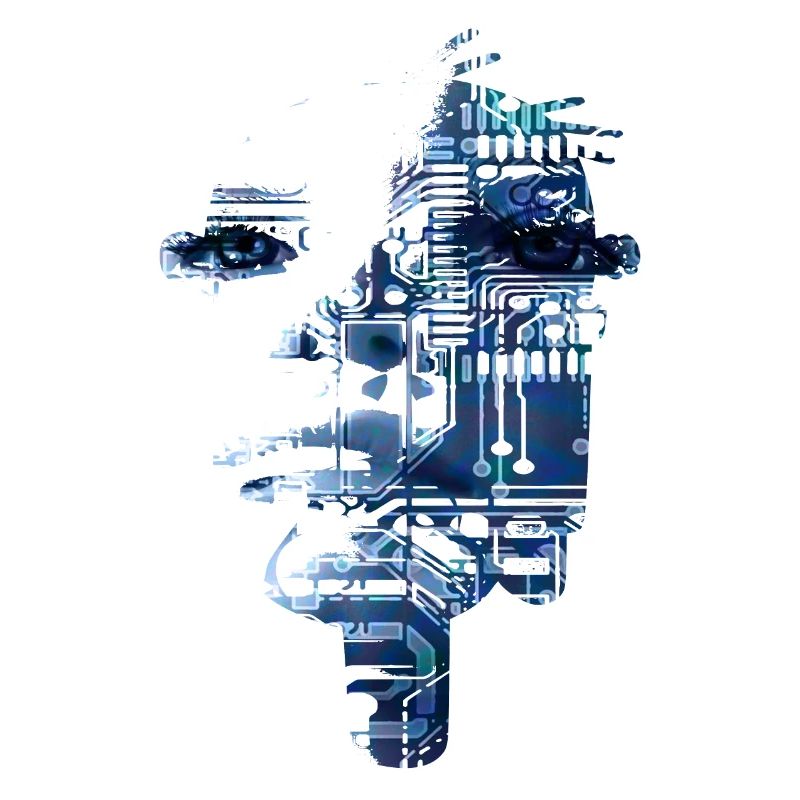 Futuristic Machine Computer Face - scifi