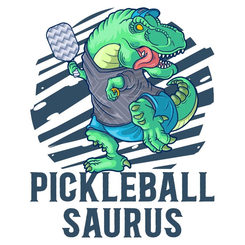Pickleball Saurus Dinosaur T-Rex avec raquette