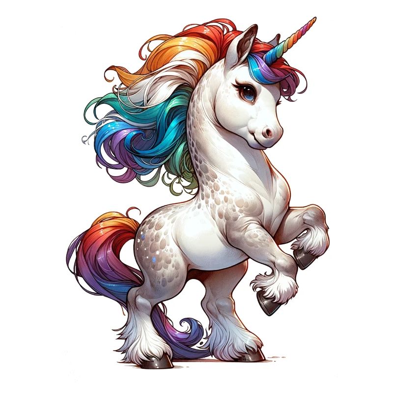 Chic unicorn with blue eyes