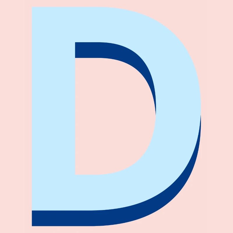 Pop und moderner blauer Buchstabe d