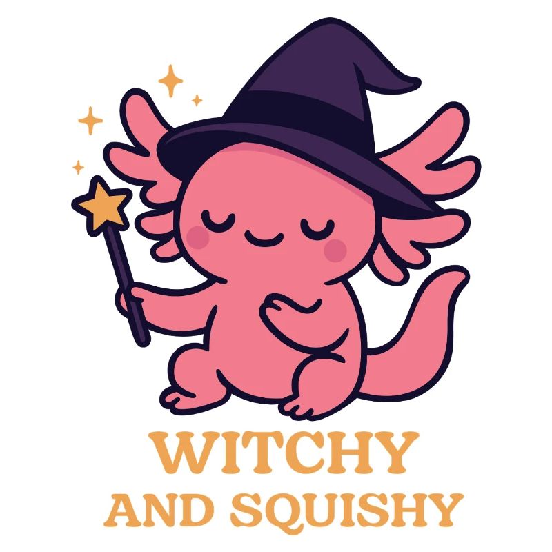 Witchy Axolotl - Motif de sorcière mignon