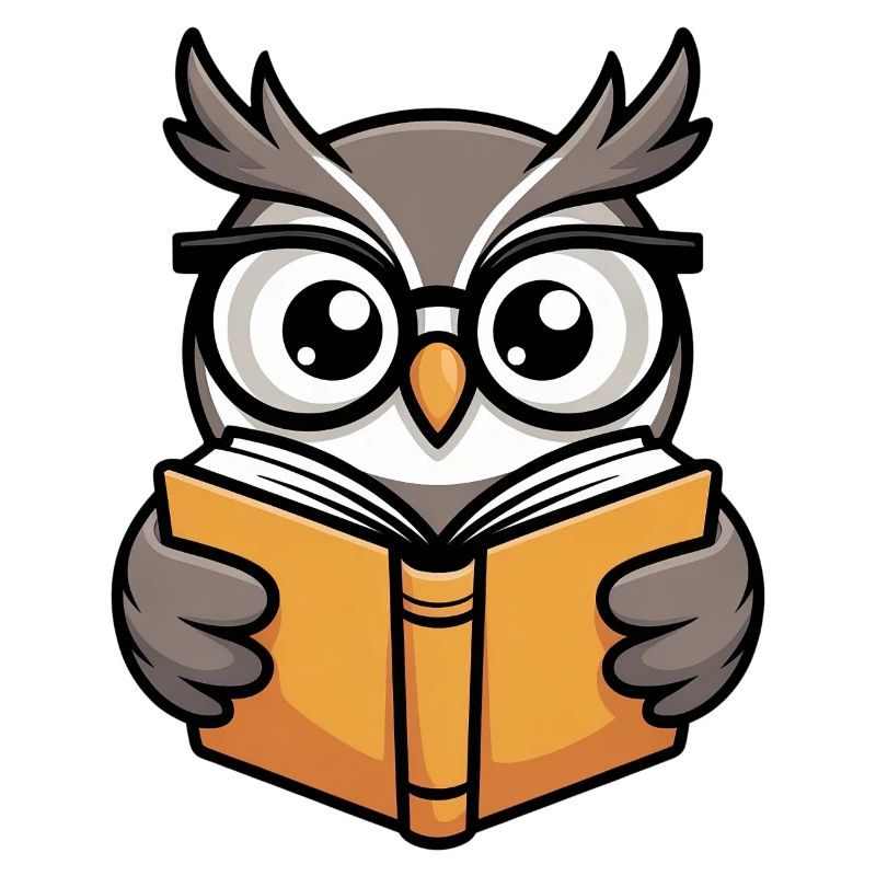 Süße Lese-Eule mit Brille