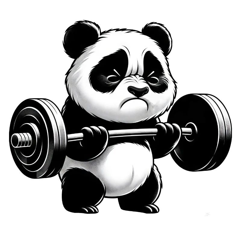 Drôle de panda faisant de la musculation
