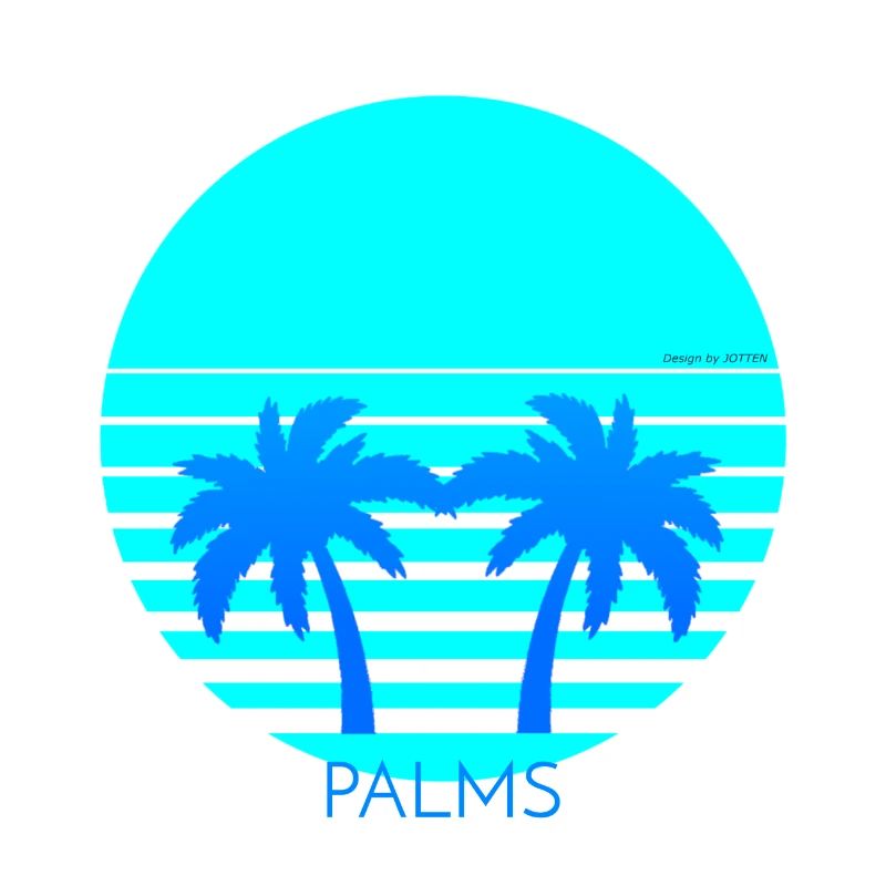 Summer synthwave 80s retro palm trees