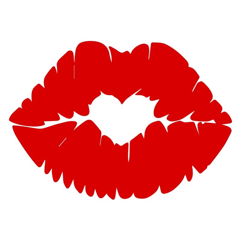 Bouche de baiser avec cœur