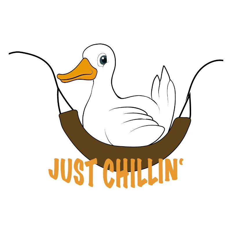 Funny duck saying Just chilling
