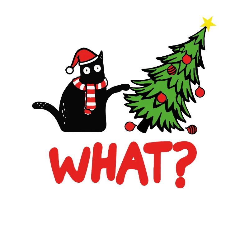 Chat de Noël What Arbre de Noël Chatons