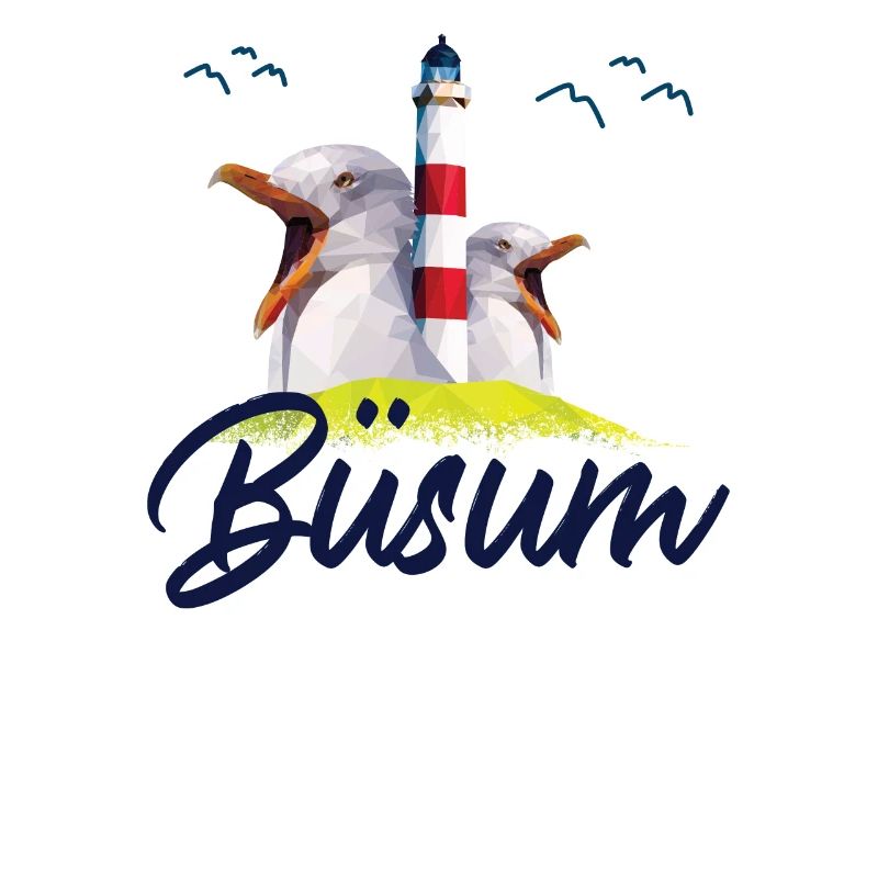 Büsum Nordsee Seebad Leuchtturm Möwe Geschenk