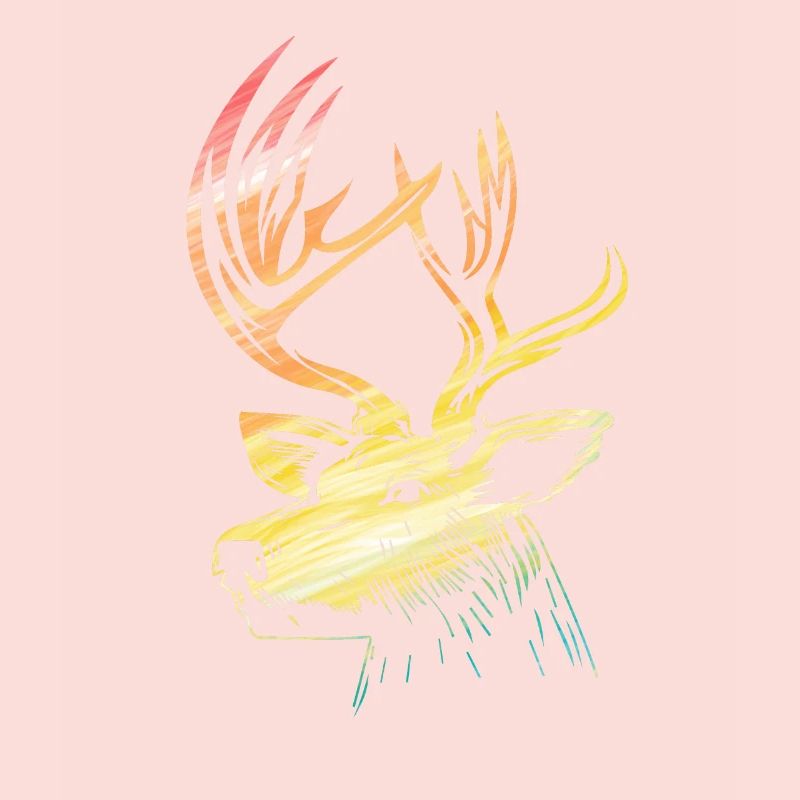 Deer Head Deer Head Rainbow Coloré
