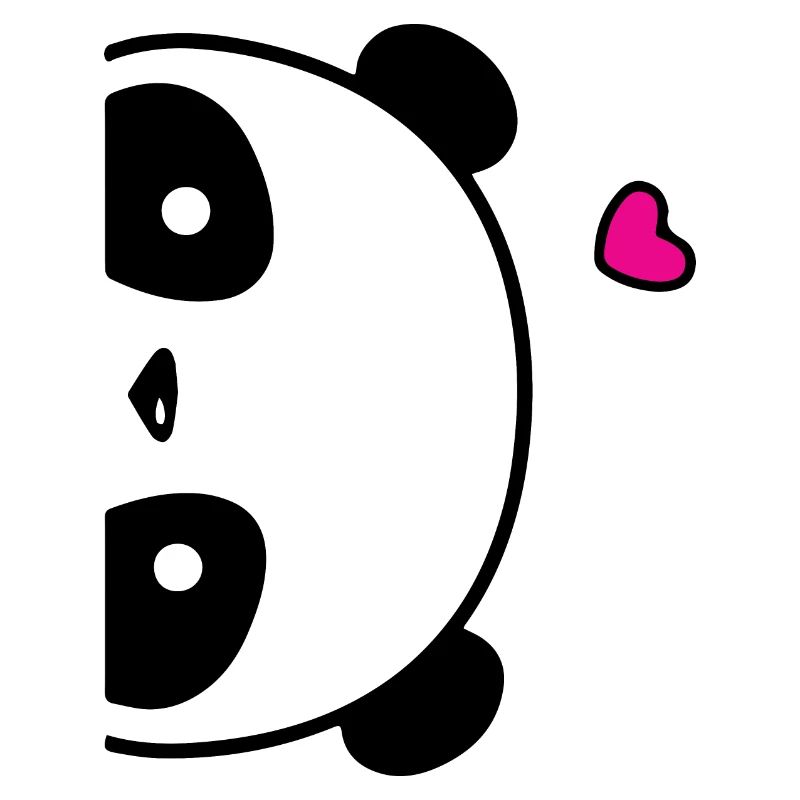Cute panda poster with heart