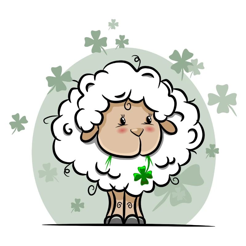 Sheep with cloverleaf