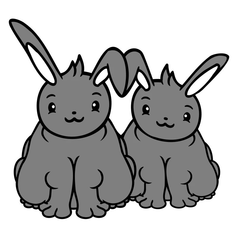 2 Bunnies Fat Friends Team Crew Surpoids Fat