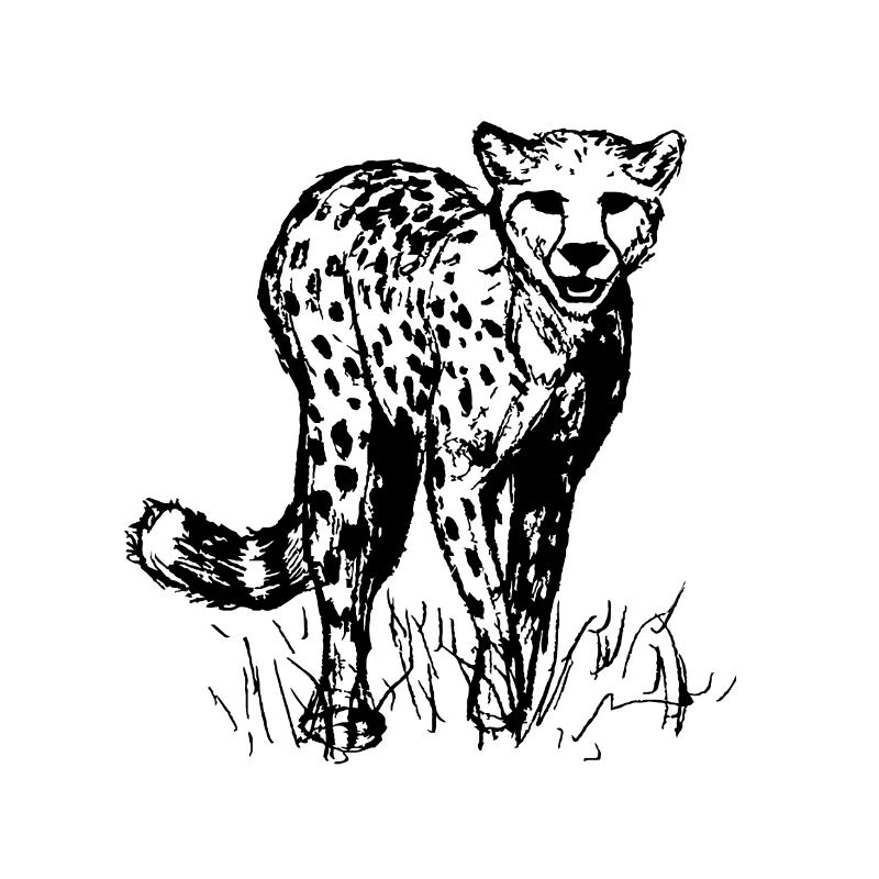 Dessin d'art au trait guépard