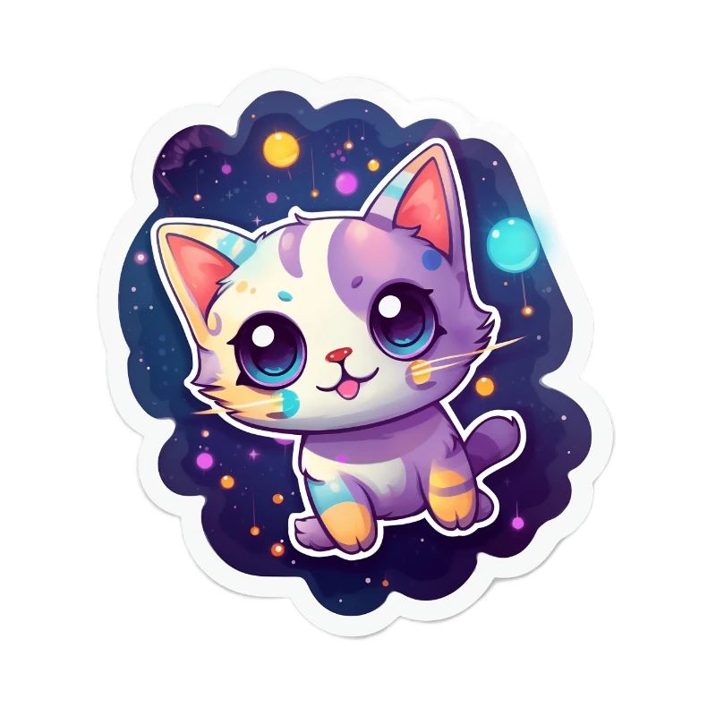 A cute kitten in space