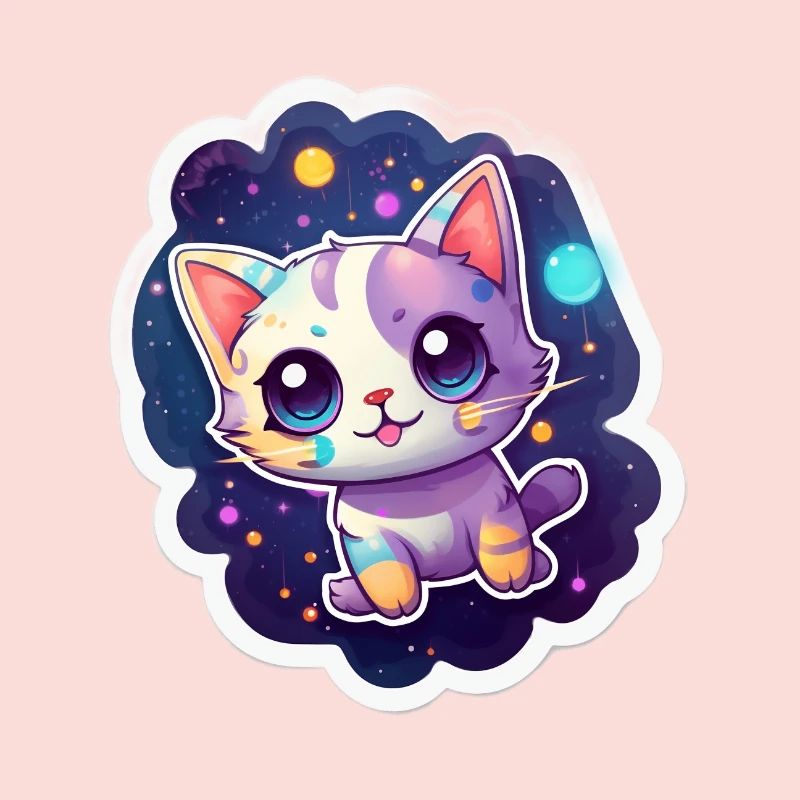 Un chaton mignon dans l’espace