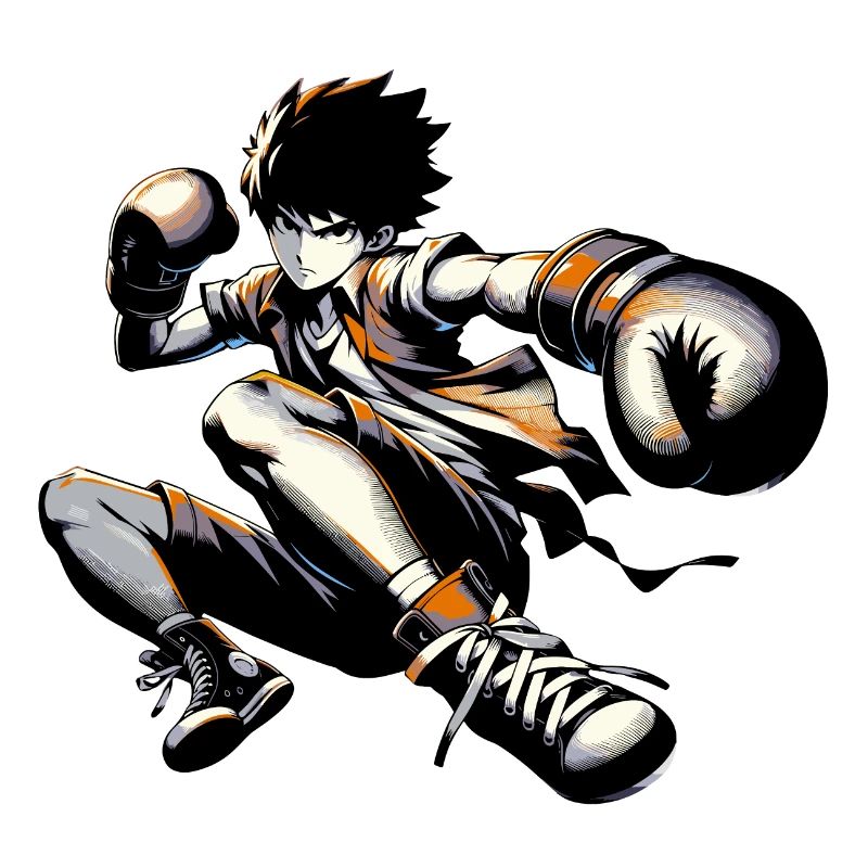 Dynamic Anime Boxer: Intense Gym Motivation