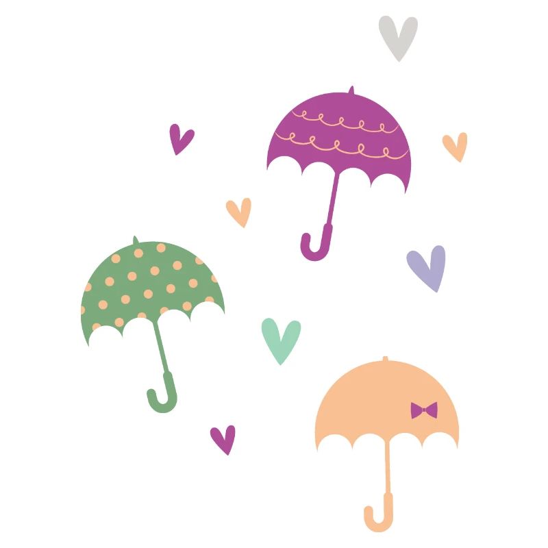 Regenschirm & Herzen