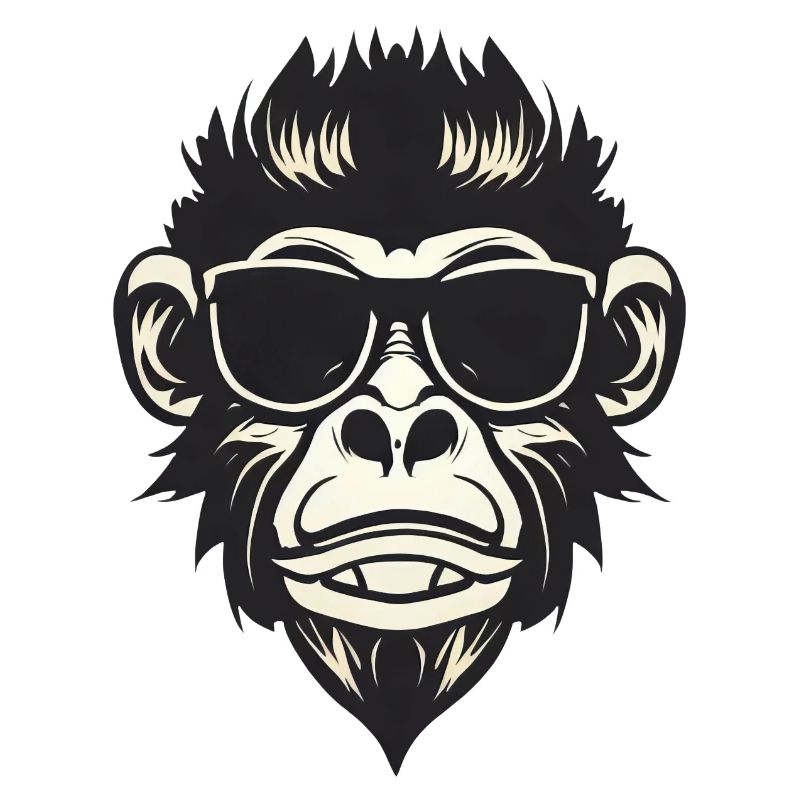 Cool monkey avec des lunettes de soleil - Rock and Roll