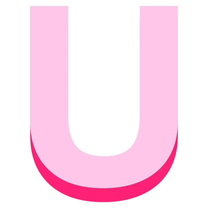 Pop- und moderner rosa Buchstabe u