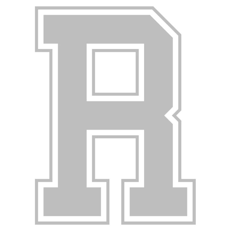 Monogram Blue Grey College House Initial R