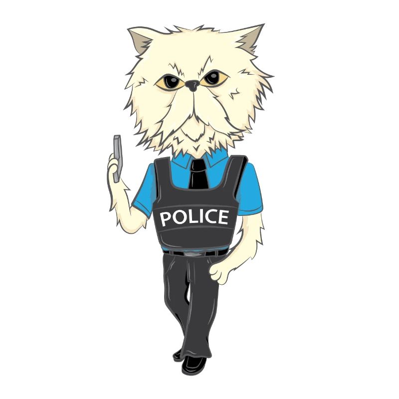 Katze Beruf Job Polizei Uniform lustig Geschenk