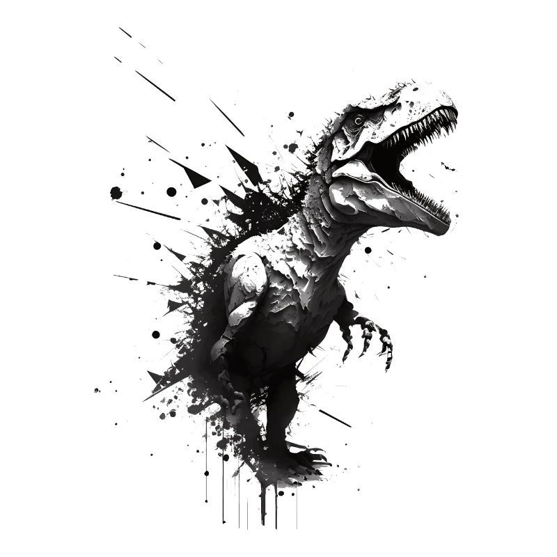 T-Rex Stencil Design Art.