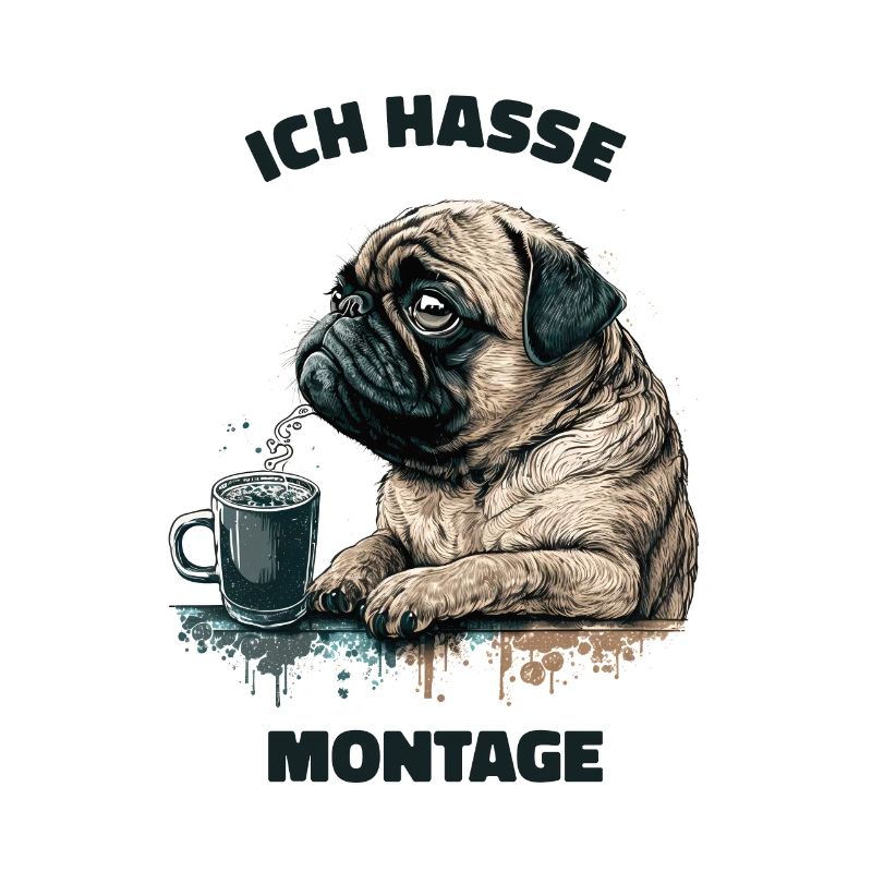 Ich hasse Montage! Mops Hund