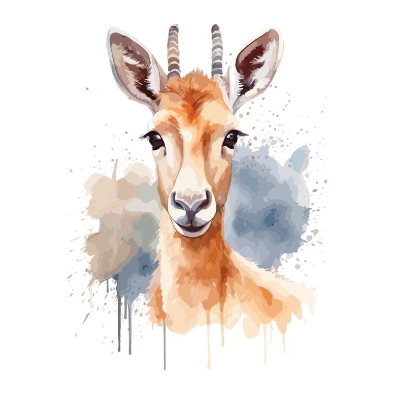 Aquarelle Antilope - Art coloré de la faune