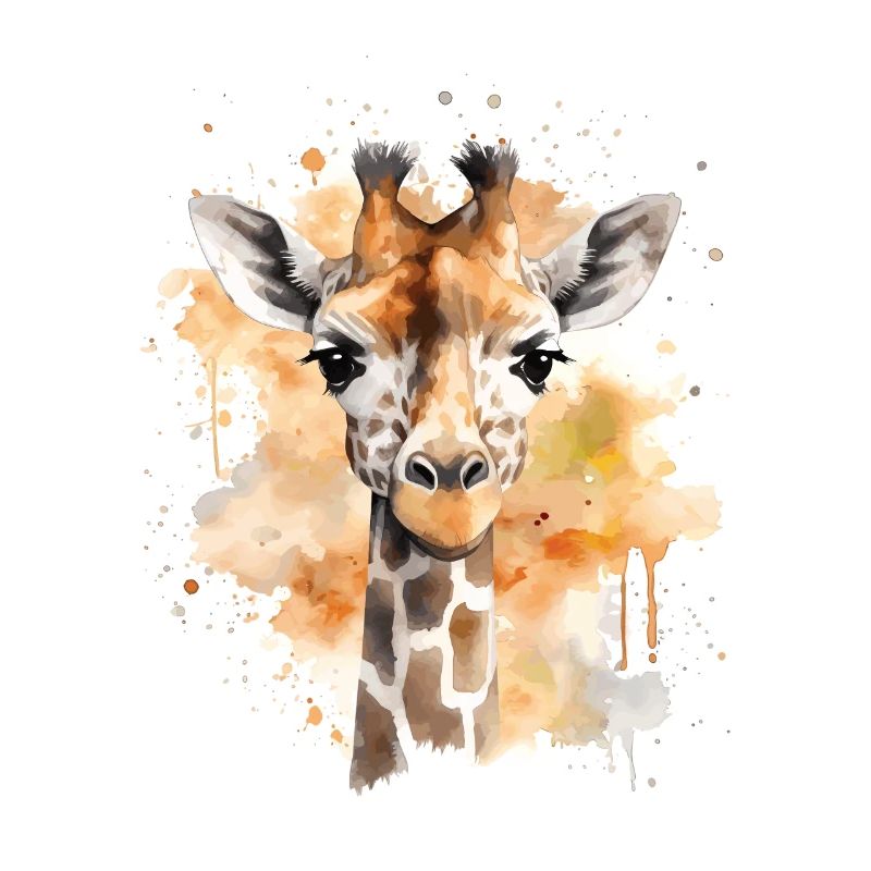 Aquarell-giraffe – Farbenfrohe