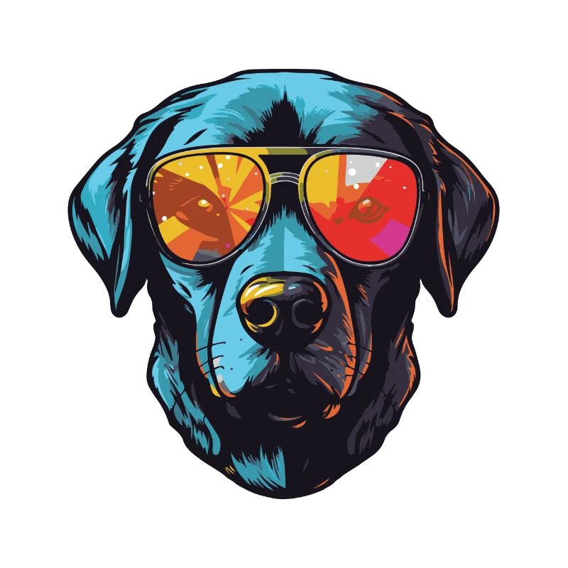 Labrador Hund Kopf Cool