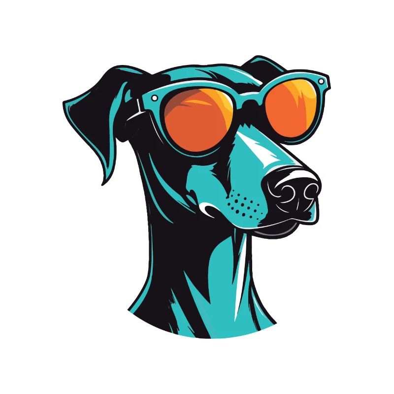 Greyhound Dog Head Cool