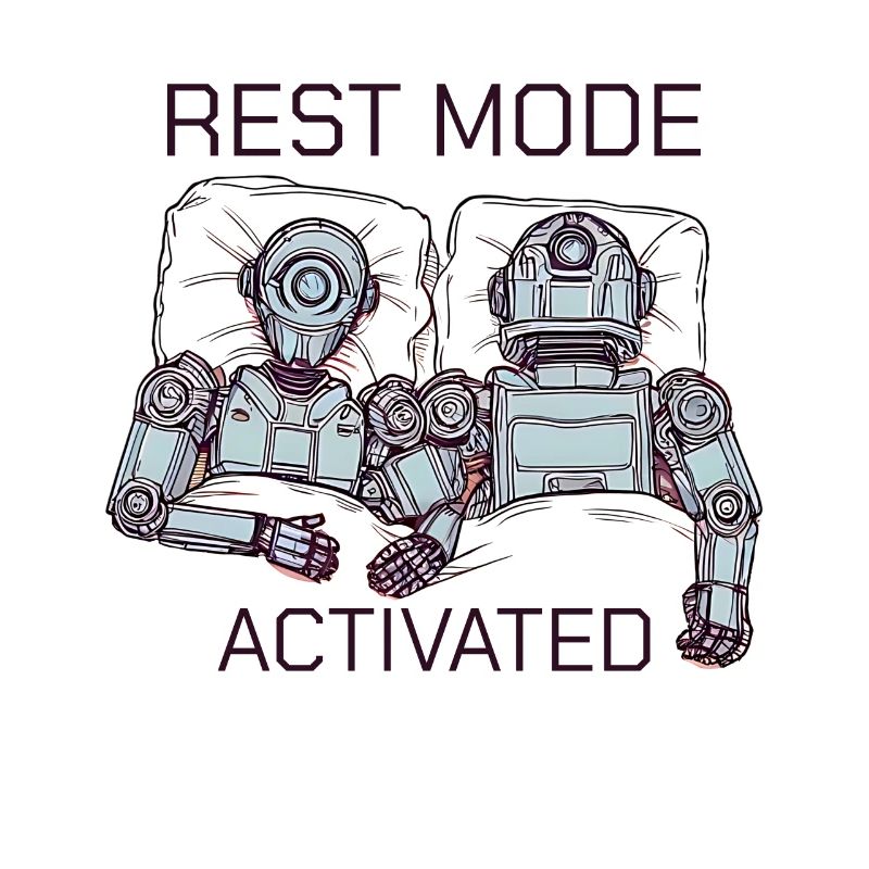 Funny Sleeping Robot Rest Mode