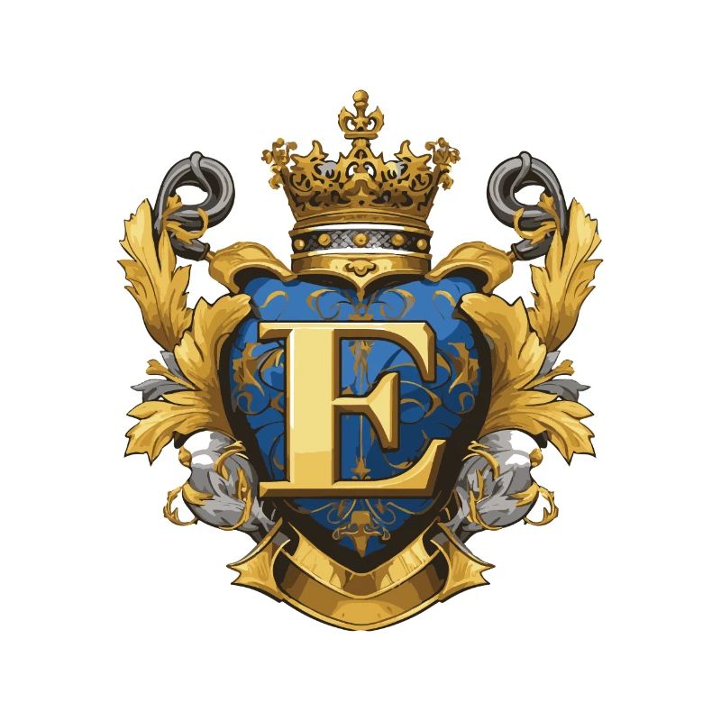E Buchstabe Logo Krone