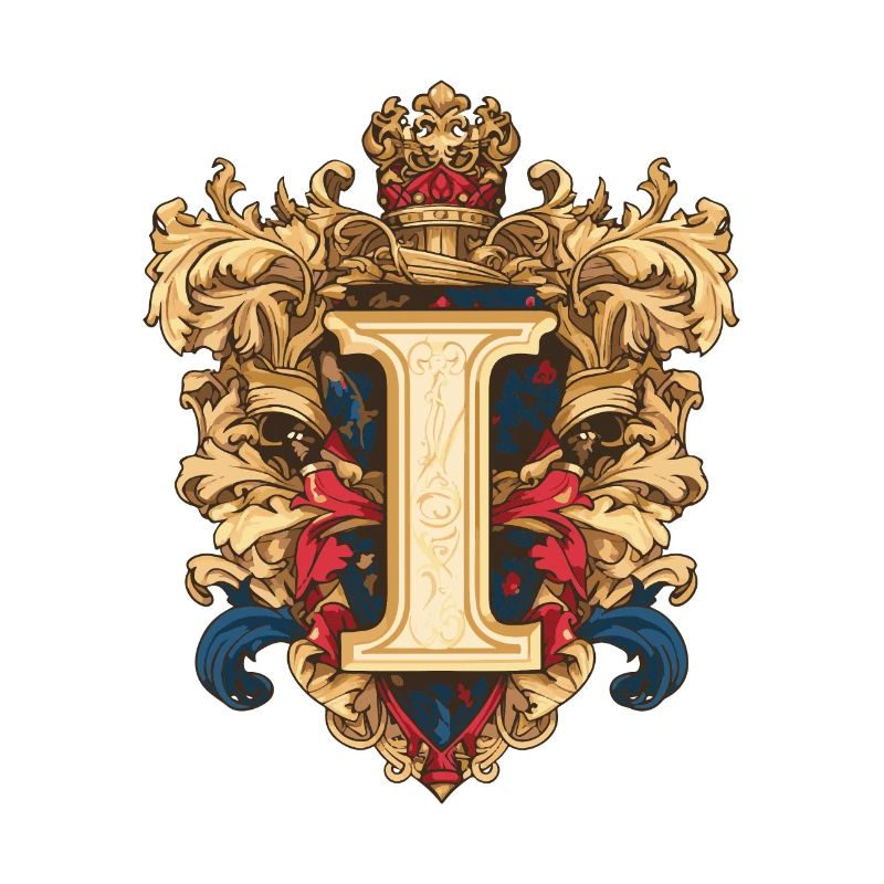 I Buchstabe Logo Krone