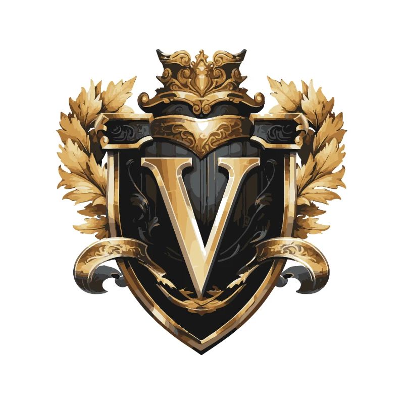 V Buchstabe Logo Krone