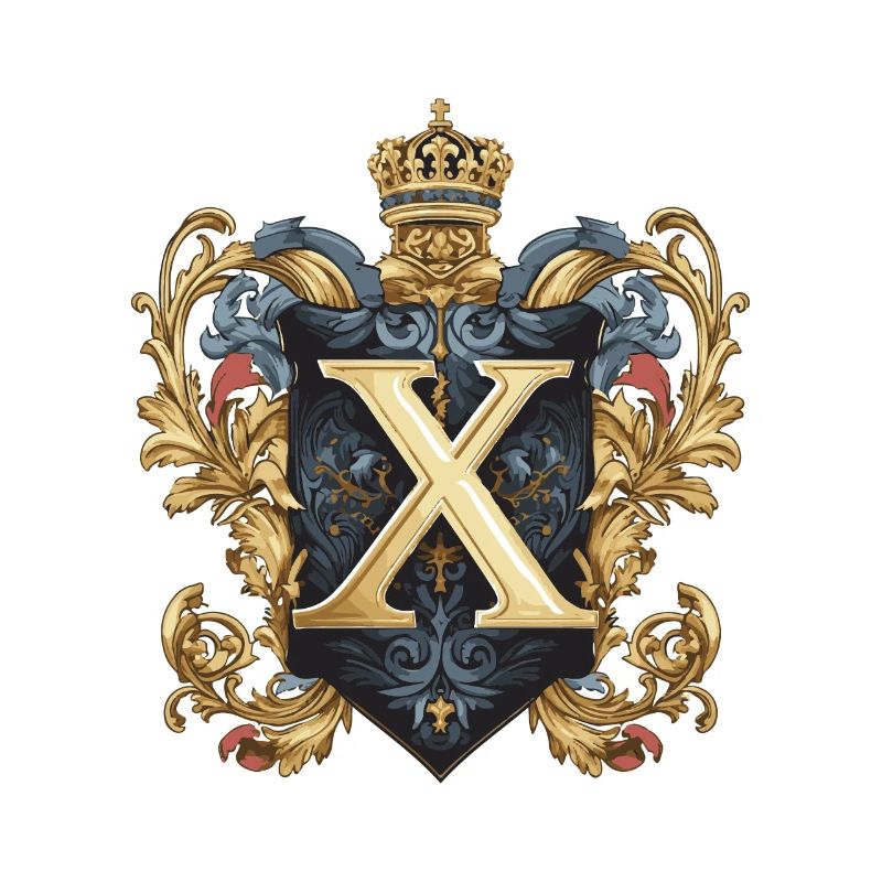 X Letter Logo Crown