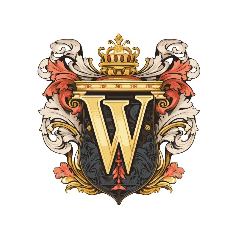 W Buchstabe Logo Krone