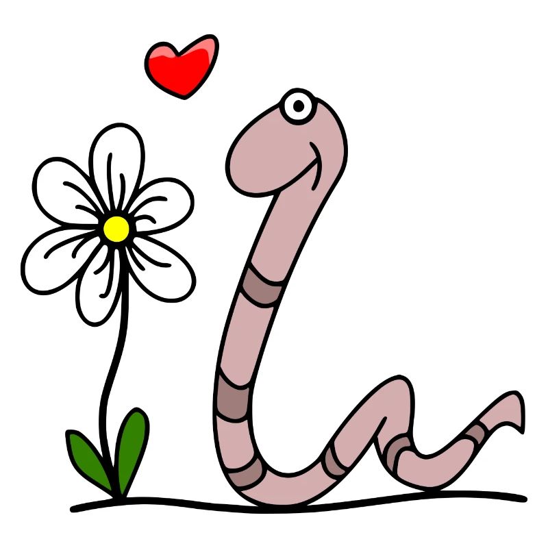 Worm with flower