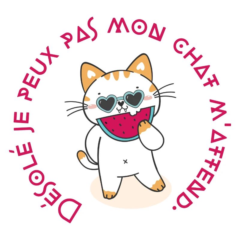 Désolé je peux pas mon chat m'attend. Tête de chat